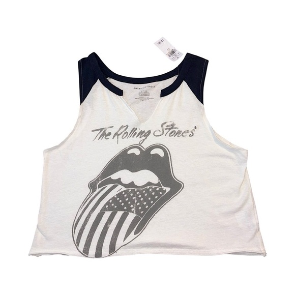 American Eagle Rolling Stones Raglan Cropped Tank NWT - Picture 1 of 10
